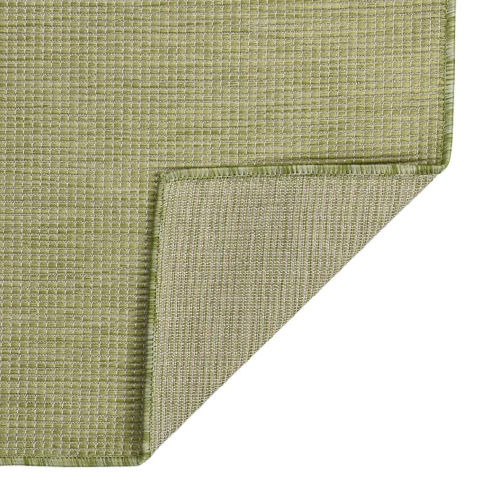 Vidaxl Alfombra De Exterior De Tejido Plano Verde 80x150 Cm_1
