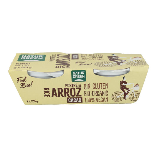 Sobremesa NaturGreen Arroz Cacau, 2 X 125 g