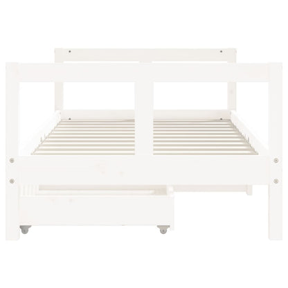 Vidaxl Estructura Cama Infantil Y Cajones Madera Pino Blanco 80x160 Cm_4