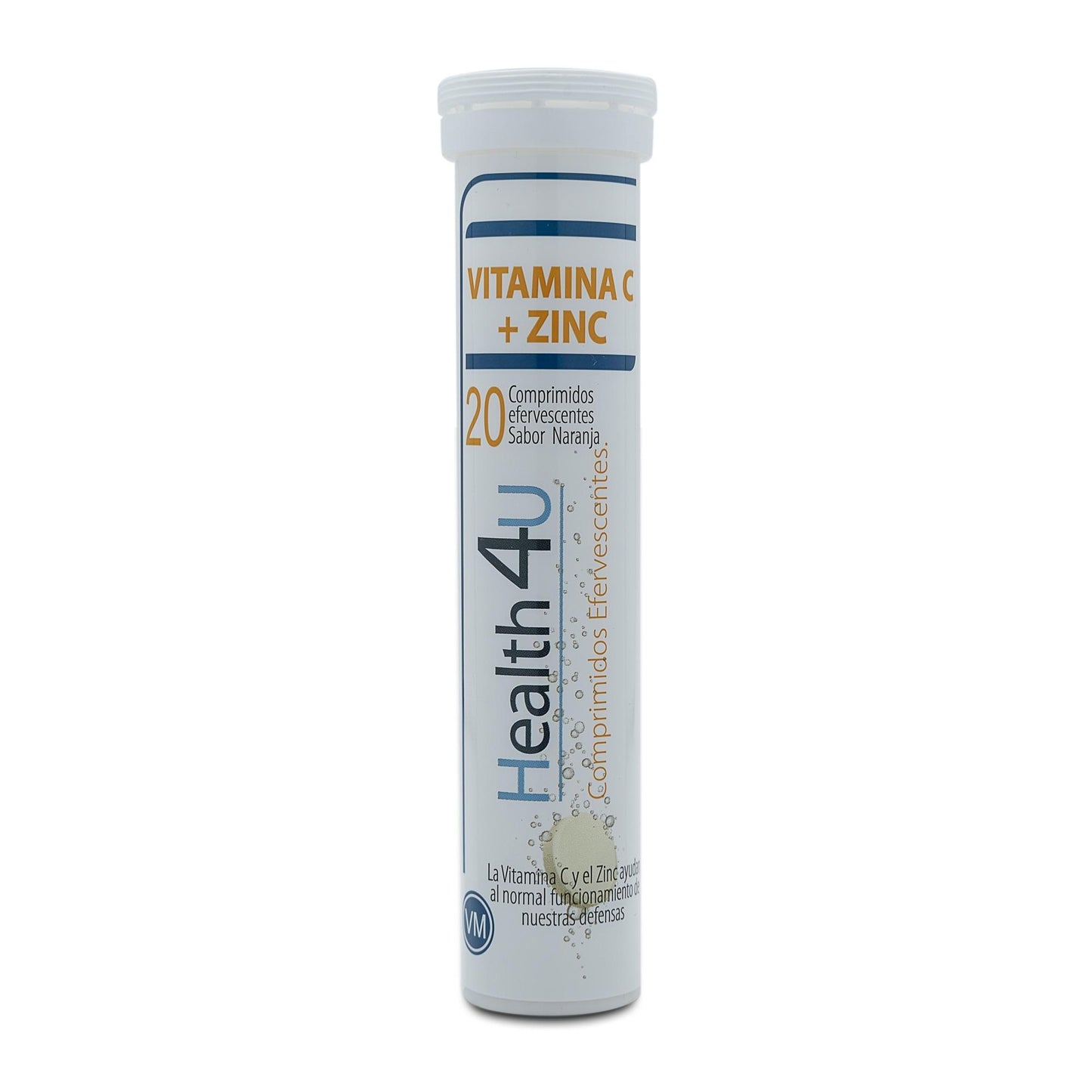 H4U Vitamina C + Zinco vitaminas e minerais 20 comprimidos efervescentes sabor laranja
