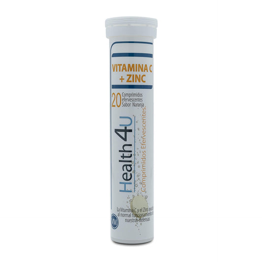 H4U Vitamina C + Zinco vitaminas e minerais 20 comprimidos efervescentes sabor laranja