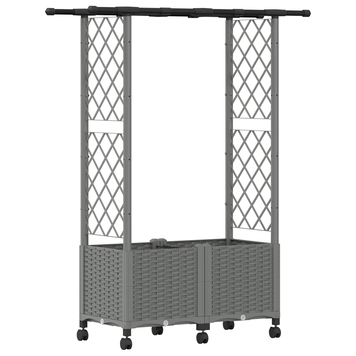Cama Elevada Con Trellis Y Techo Gris Claro 124,5 X 40 X 142 Cm_0