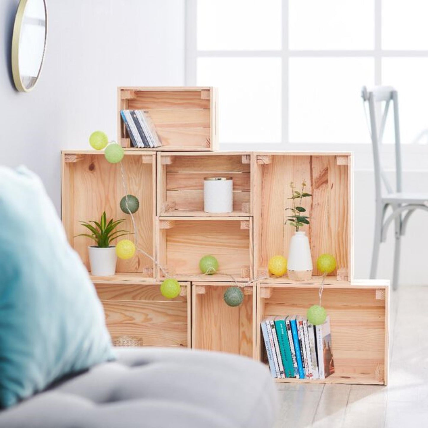 Caja De Madera Maciza Well Home Tono Natural 30x15x40 Cm_3