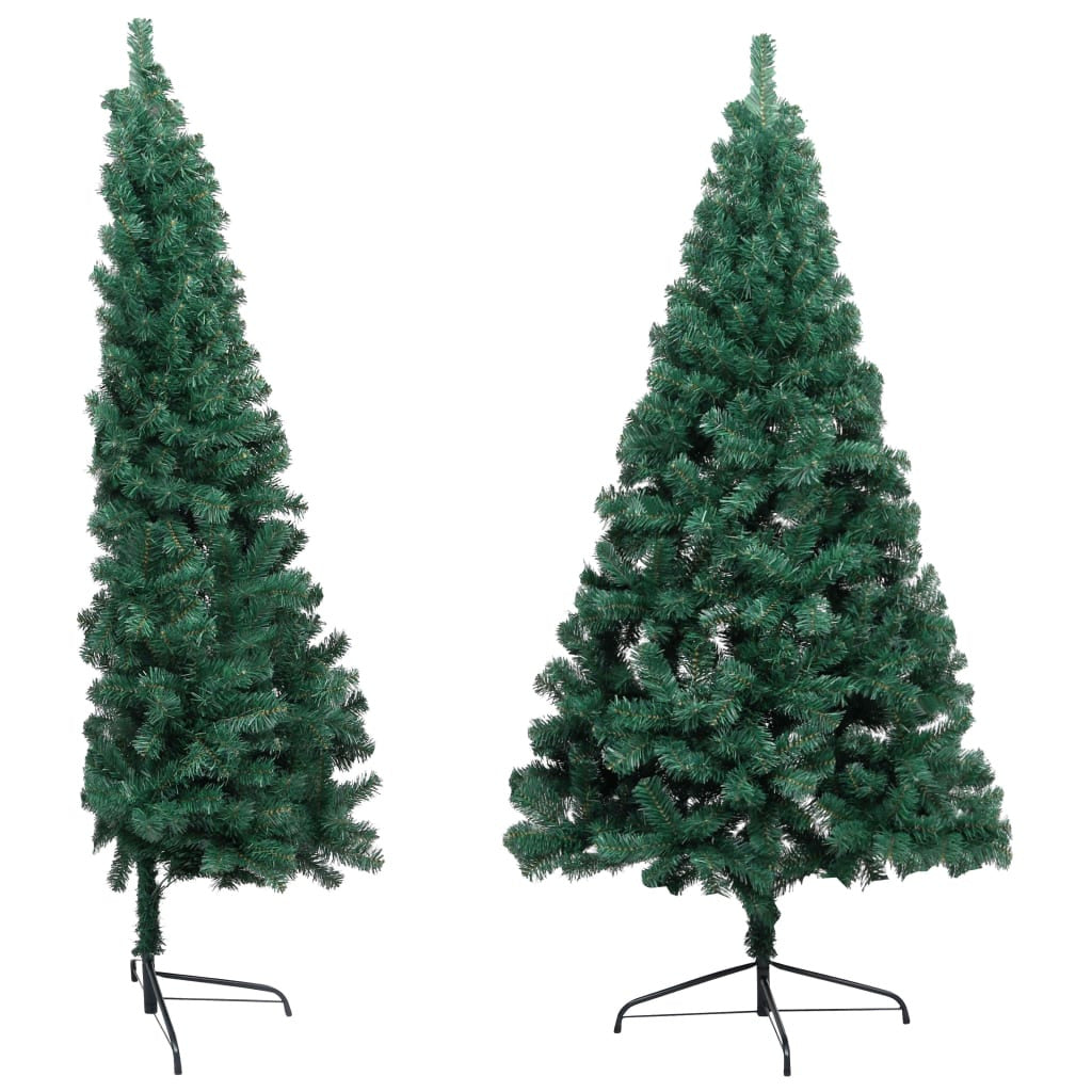 Vidaxl Medio Árbol De Navidad Con Luces Y Soporte Verde 120 Cm_1