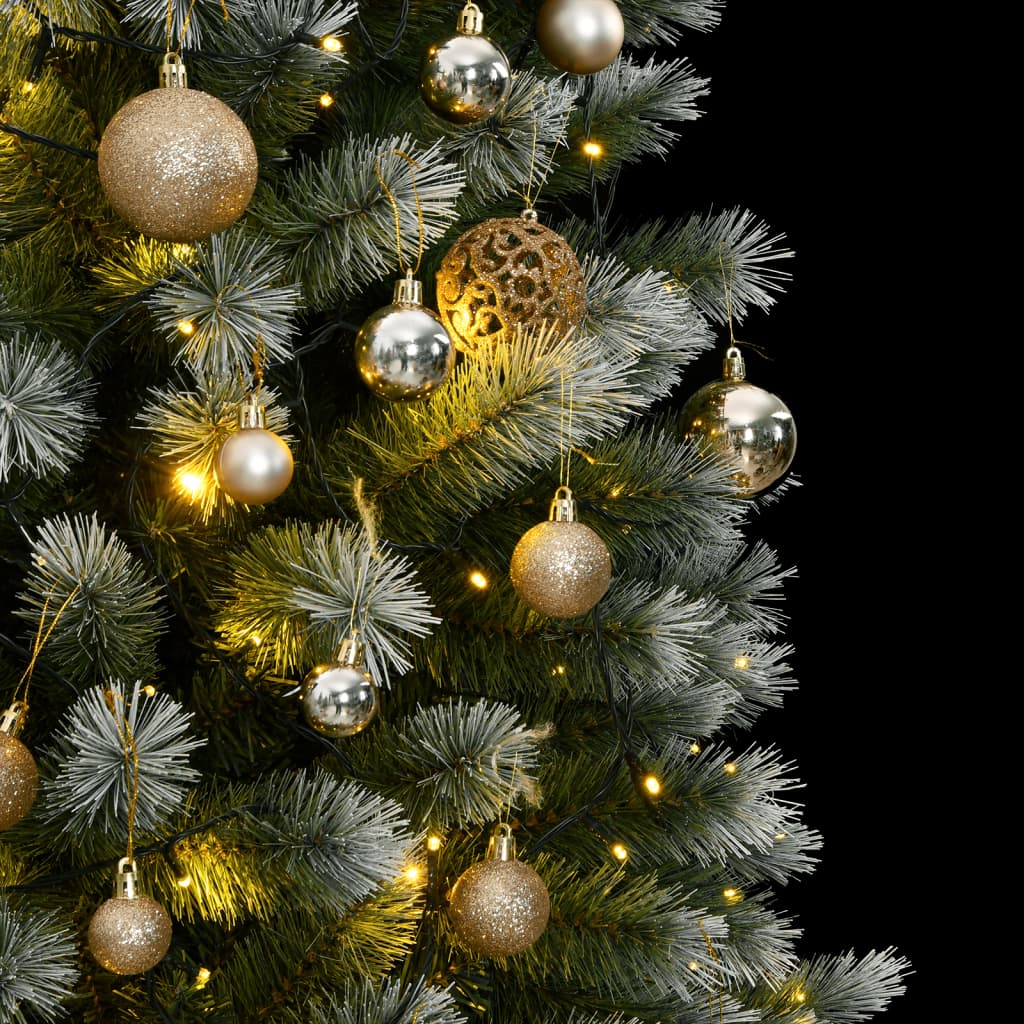 Vidaxl Árbol De Navidad Artificial Con Bisagras 300 Led Y Bolas 210 Cm_1