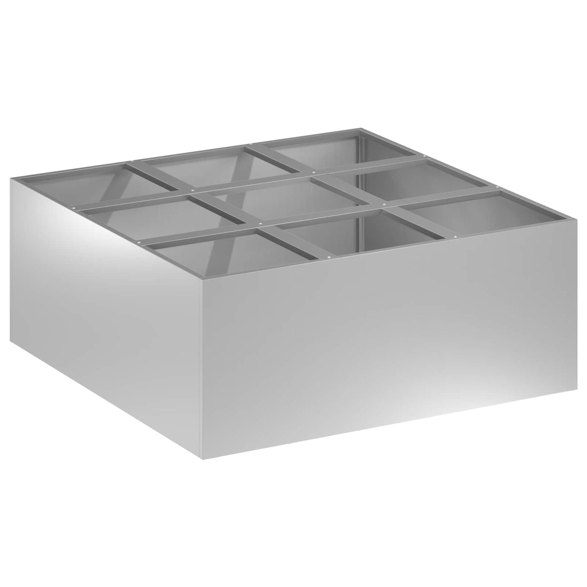 Macetero De Jardín Plateado 100 X 100 X 40 Cm Acero Galvanizado_0