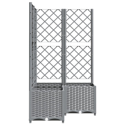 Jardinera Con Enrejado Pp Gris Claro 80x80x136 Cm_4