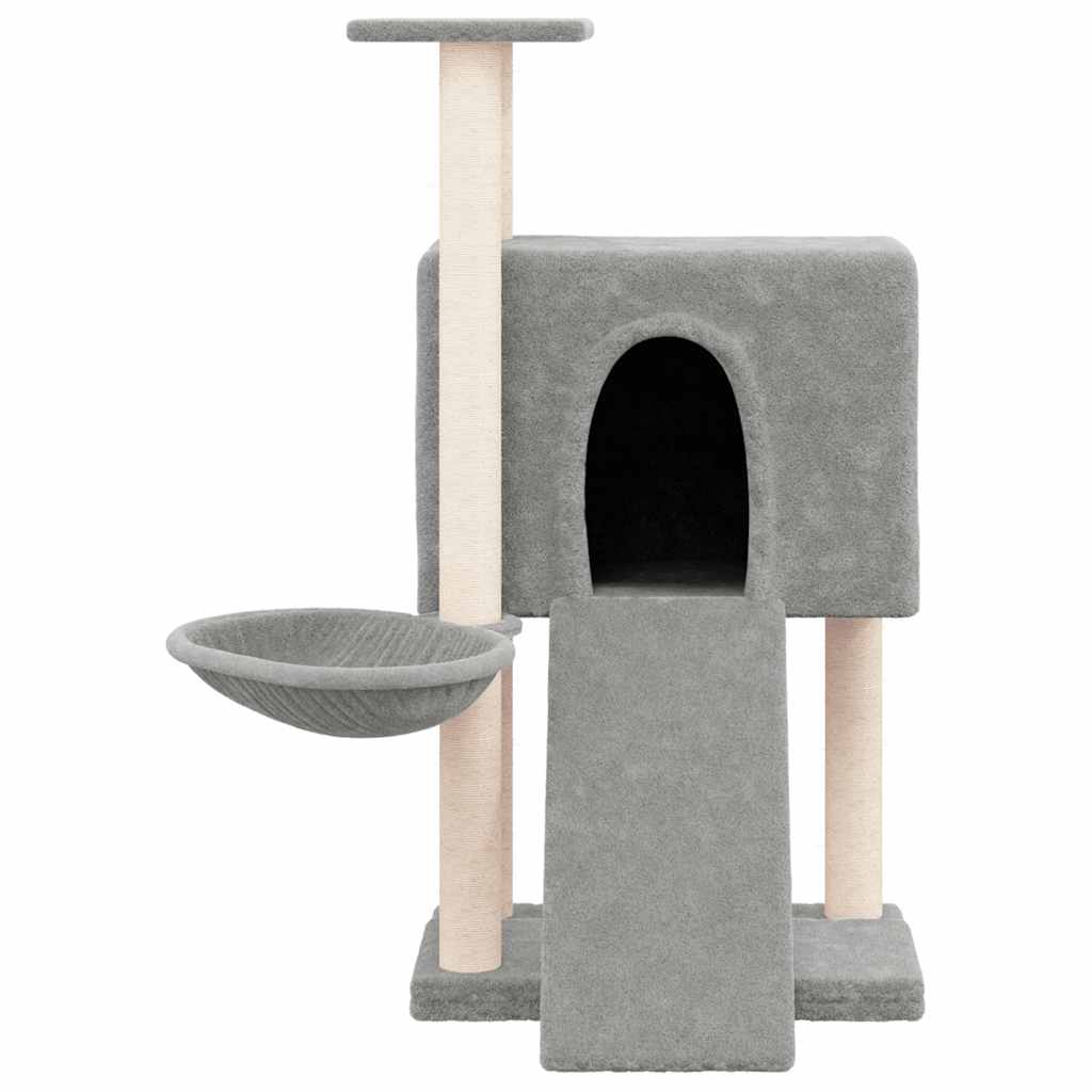 Rascador Para Gatos Con Postes De Sisal Gris Claro 96 Cm_2