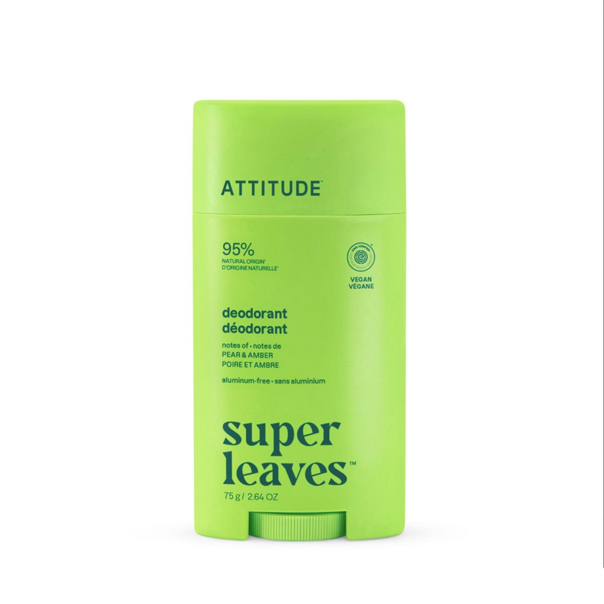 Super leaves Desodorante - Pera y ámbar twist and glide, Attitude, 75g
