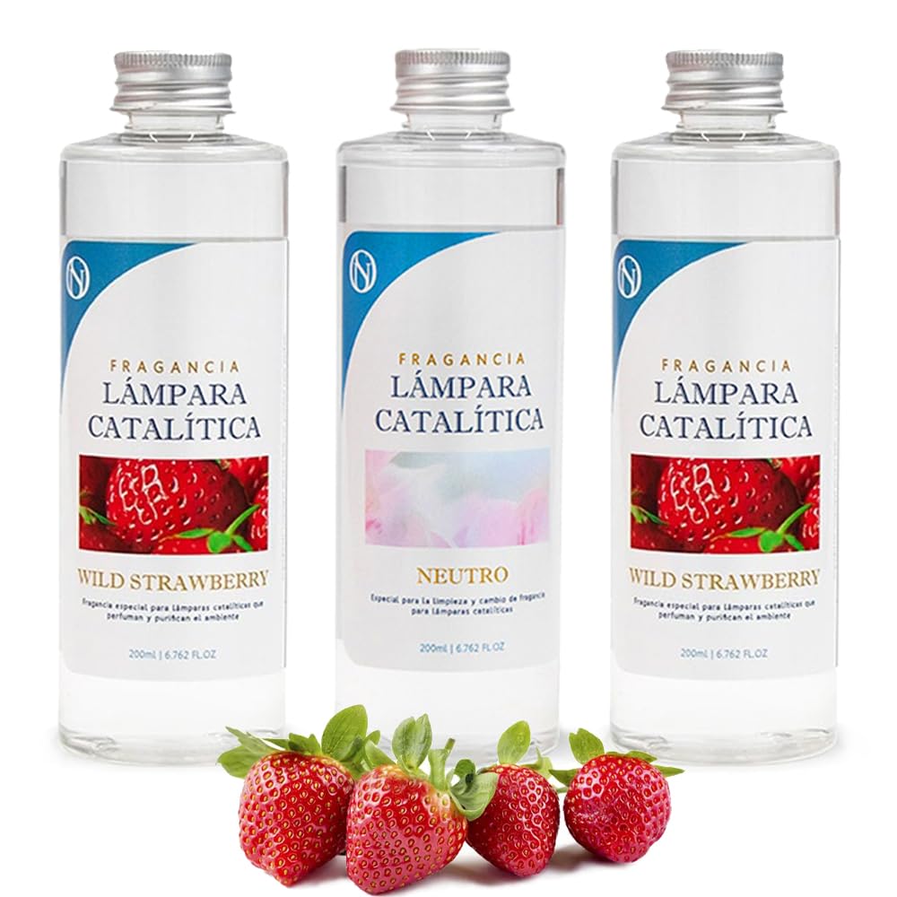 Pack 3x Fragancias Lámpara Catalítica 200ml: 2 Aroma Wild Strawberry + Limpiador Neutro. Disfruta De Tu Aroma Favorito_0