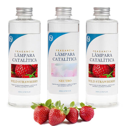 Pack 3x Fragancias Lámpara Catalítica 200ml: 2 Aroma Wild Strawberry + Limpiador Neutro. Disfruta De Tu Aroma Favorito_0
