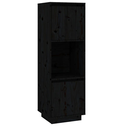 Aparador Alto De Madera Maciza De Pino Negro 38x35x117 Cm / Vetonek_0
