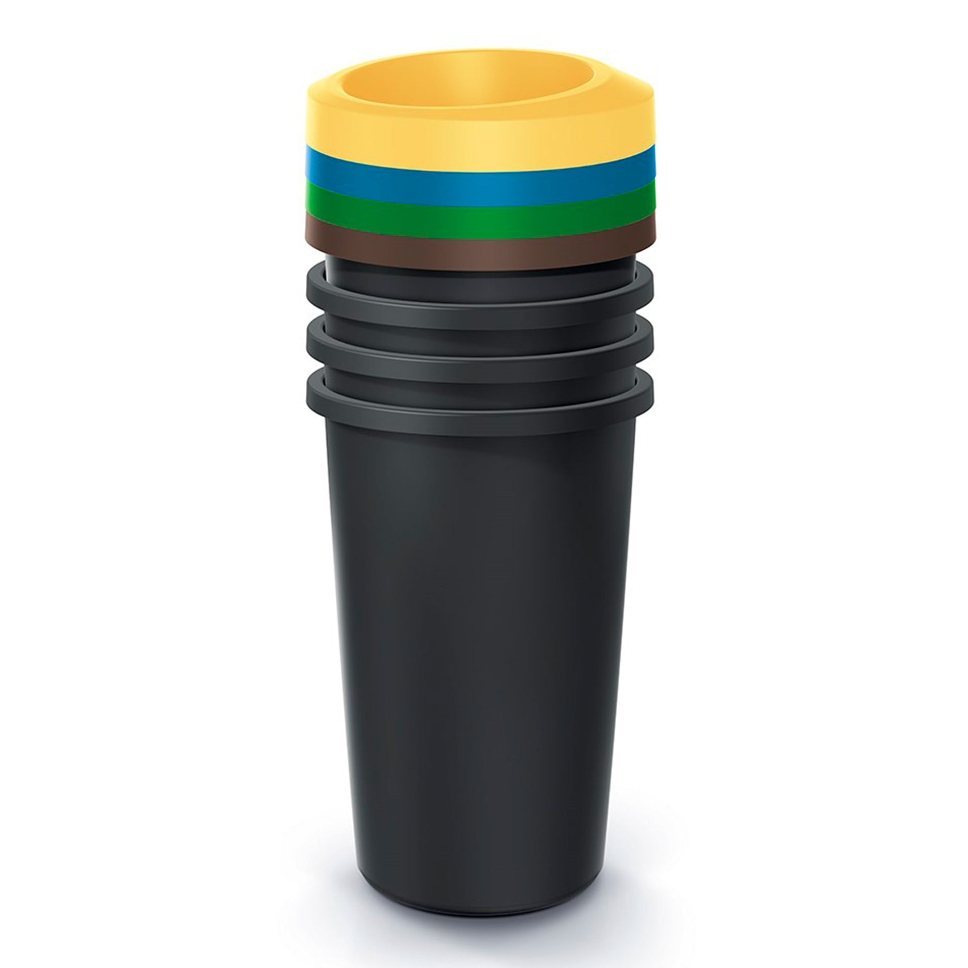 Juego De 4 Cubos De Reciclaje De 25l Cada Uno Keden._0