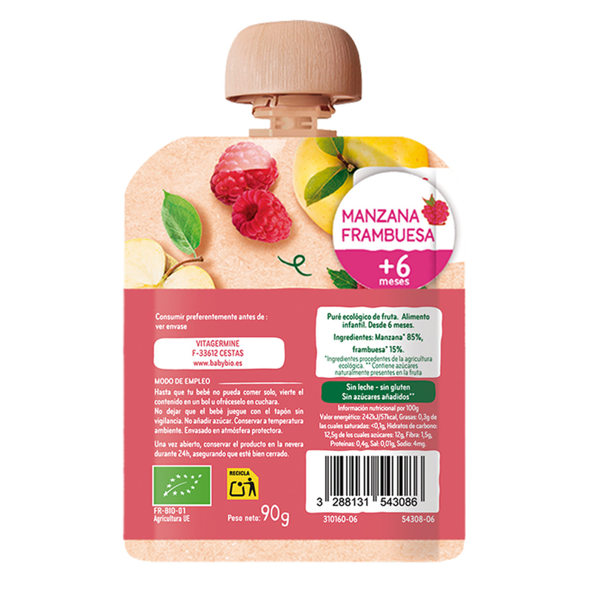 Pack Mix de Pouches frutas Bio (a partir de 6 meses) babybio