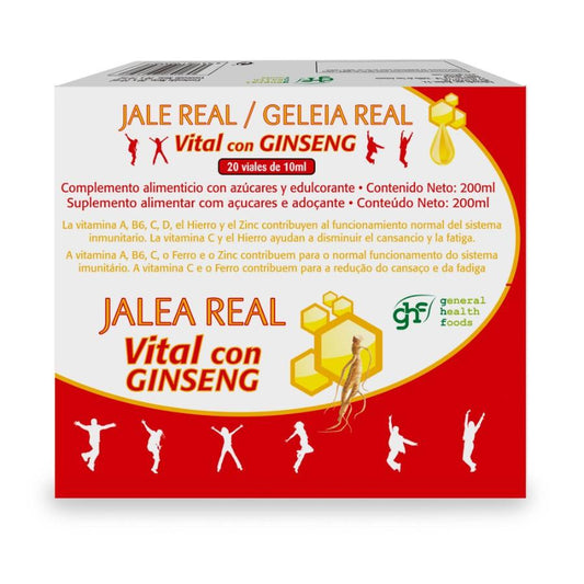 GHF Vital Geleia Real com Ginseng 20 ampolas 10 ml