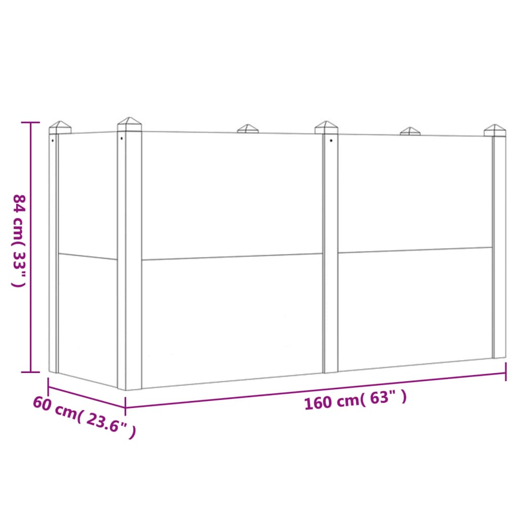 Jardinera Arriate Madera Maciza Acacia 160x60x84 Cm_5