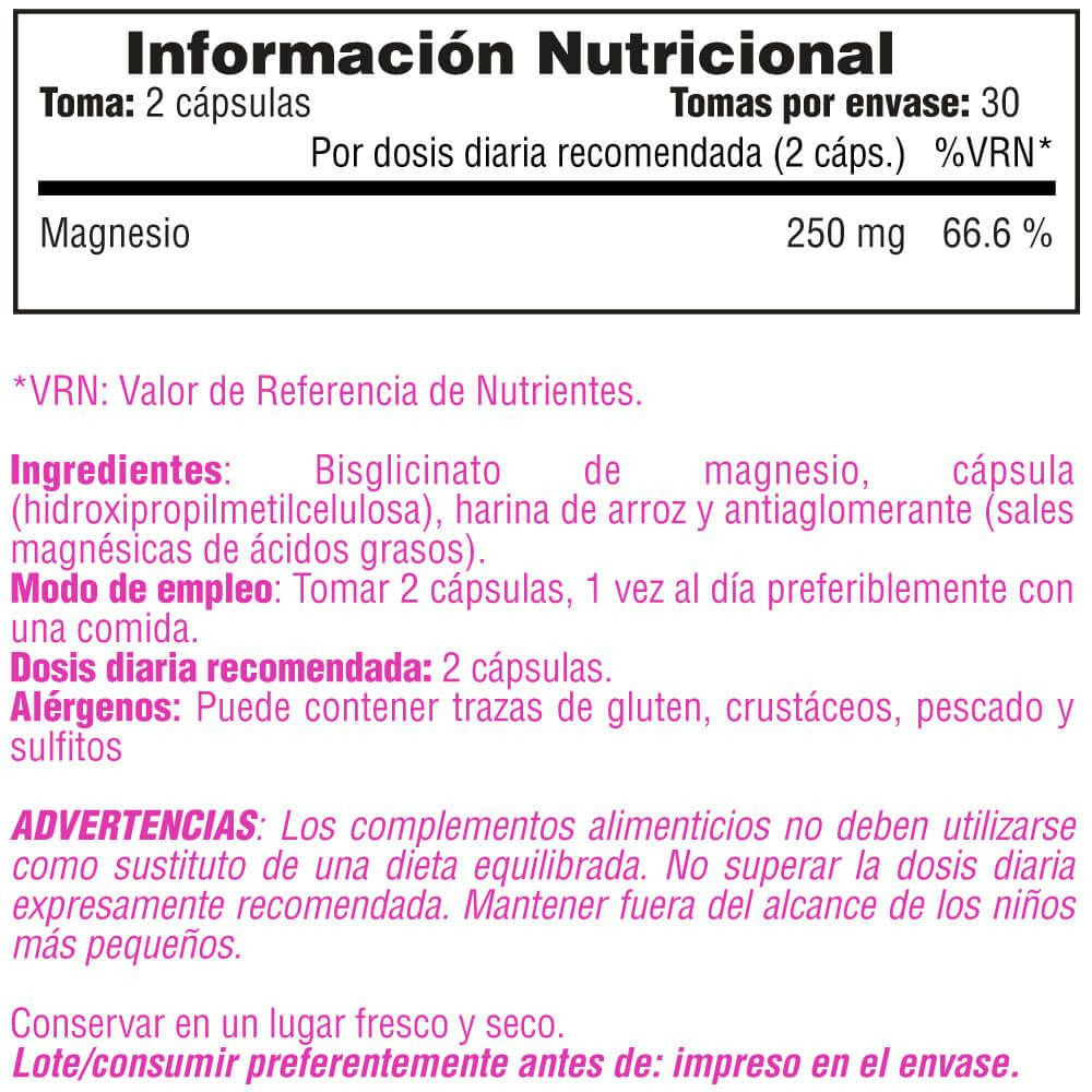 Bisglicinato De Magnesio 250mg - 60 Cápsulas Vegetales - Magnesio - Smart Supplements_5