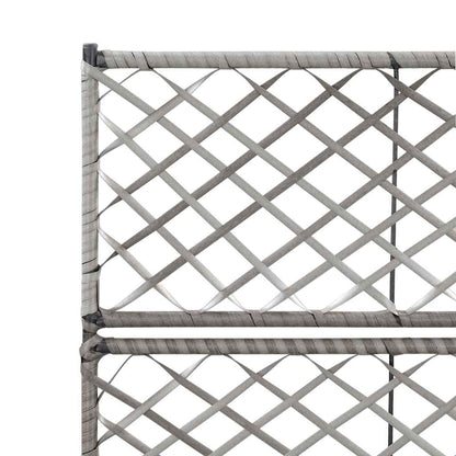 Enrejado Y Arriate 2 Macetas Ratán Sintético Gris 58x30x107 Cm_4