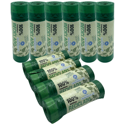 200 Bolsas De Basura Fabricadas Con Materiales Reciclados, Con Autocierre, 30l Capacidad Cada Una