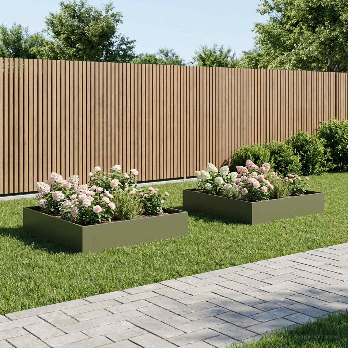 Macetero De Jardín 2 Uds. Verde Oliva 80 X 80 X 20 Cm_1