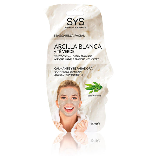 Mascarilla Facial Arcilla Blanca y Té Verde SYS 15 ml | Purificante | Exceso de Grasa | Limpieza Profunda | Vegano_0