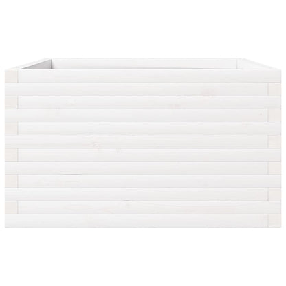Jardinera De Madera Maciza De Pino Blanca 80x80x46 Cm_4