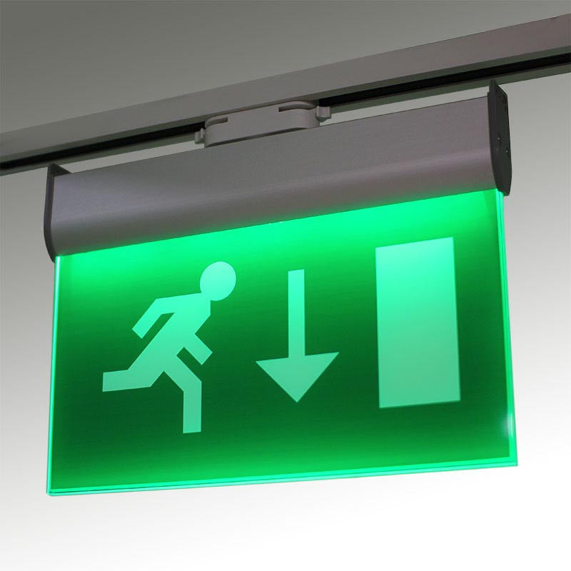 Luz Led Con Señaletica Para Carril Trifásico Rail Exit, Verde_3