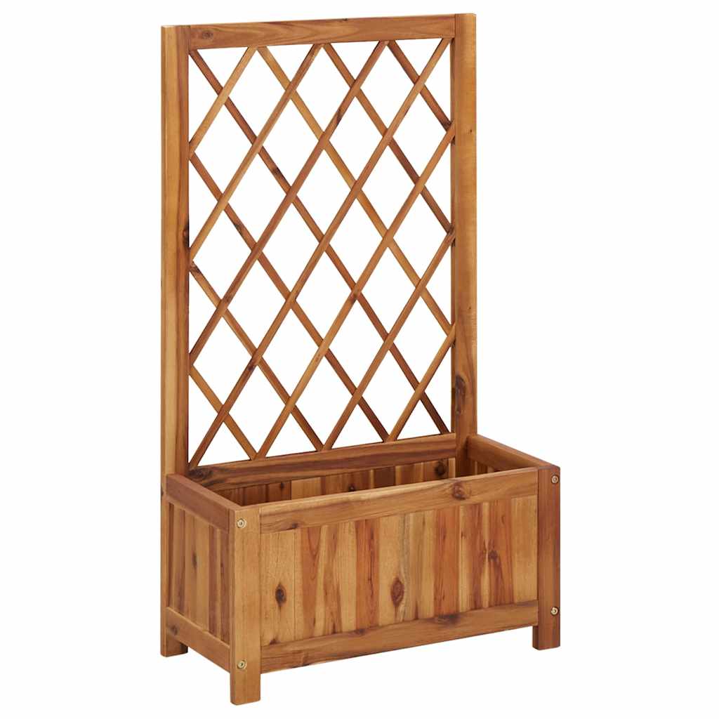 Arriate De Jardín Con Enrejado Madera De Acacia_0