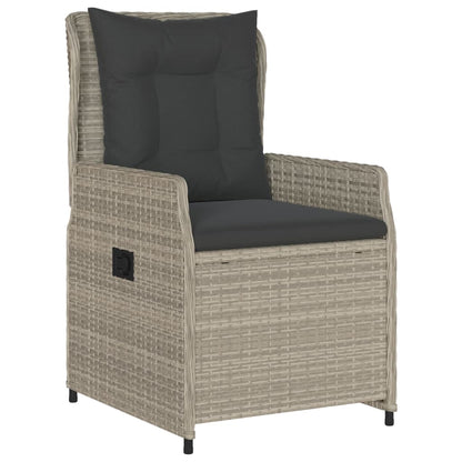 Set Comedor De Jardín 3 Pzas Cojines Ratán Sintético Gris Claro / Vetonek_2