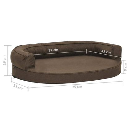Vidaxl Colchón De Cama De Perro Ergonómico Aspecto Lino Marrón 75x53cm_2