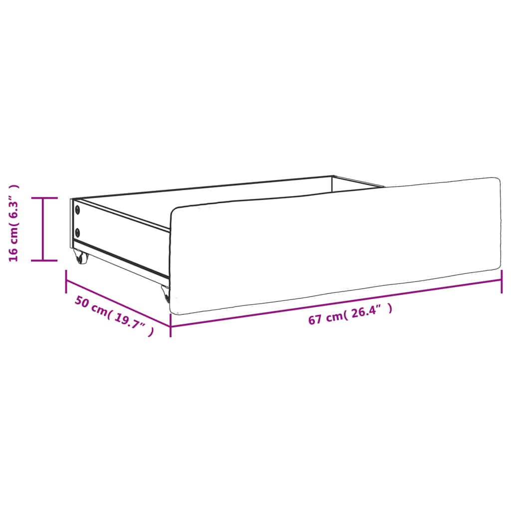 Cajones De Cama 2 Uds Madera De Ingeniería Y Tela Gris Oscuro / Vetonek_3