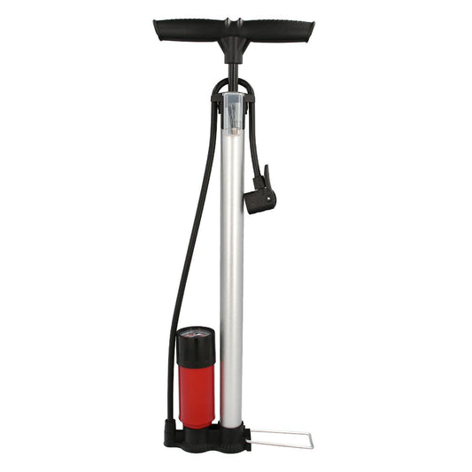 Bomba Inflar Bicicleta Con Manometro. Doble Boquilla Valvula Presta Y Schrader. Con Adaptadores. Ø 32 X 500 Mm. 10 Bar / 160 Psi_0