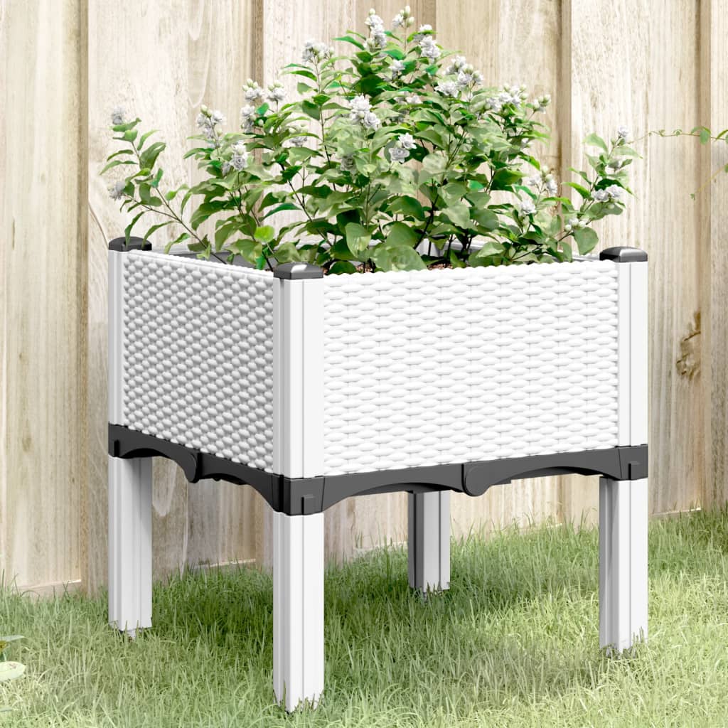 Jardinera Con Patas Pp Blanco 40x40x42 Cm_1