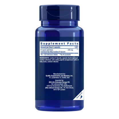 Ácido Super R-Lipoico 240 mg, Life Extension 60 cápsulas
