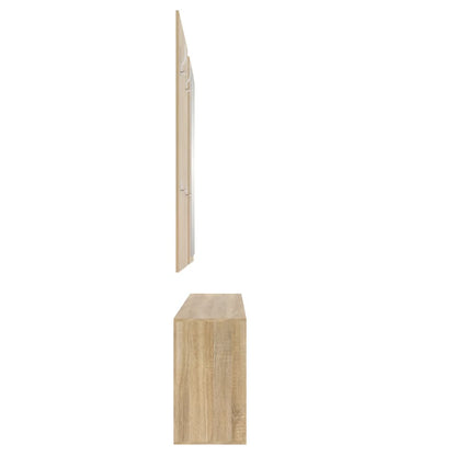 Set De Mueble Zapatero 3 En 1 Madera Contrachapada Roble Sonoma / Vetonek_1