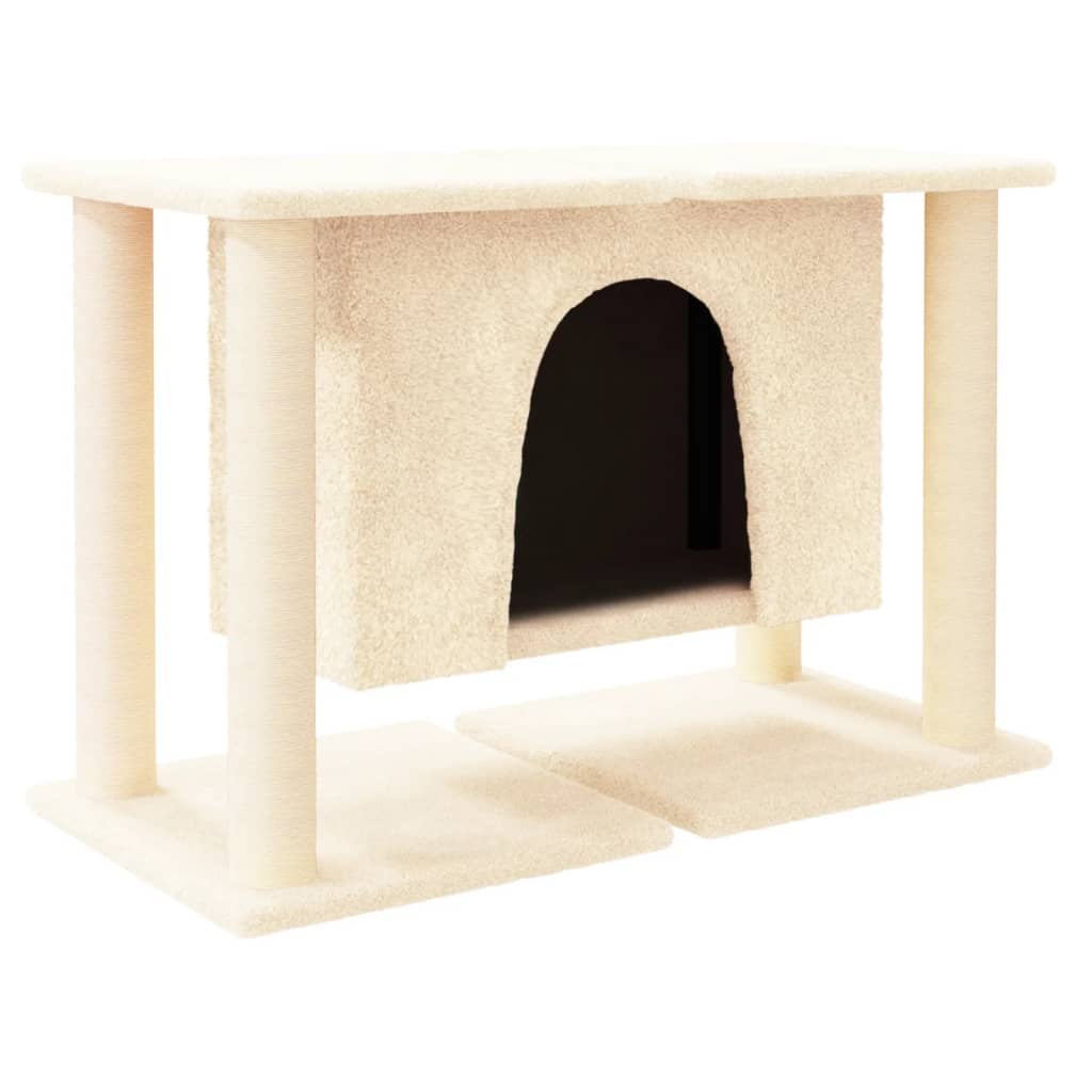 Vidaxl Rascador Para Gatos Con Postes De Sisal Color Crema 50 Cm_0