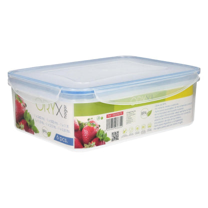 Juego Recipientes Cierres Hermeticos Plastico Rectangulares (6 Piezas)_2