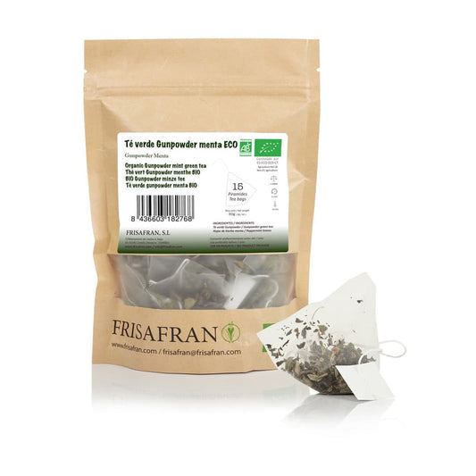 Té Verde Gunpowder Menta Ecológico Pirámides - Calidad Y Sabor | Frisafran 15 Uds_0