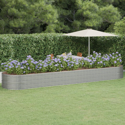Jardinera Arriate Acero Recubrimiento Polvo Plata 584x140x68 Cm_1