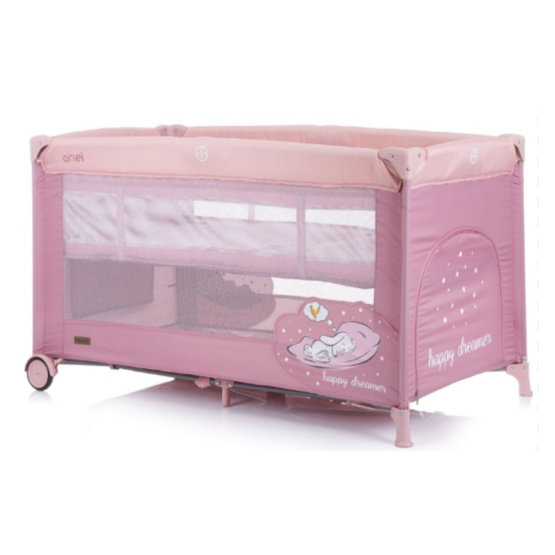 Cuna De Viaje Ariel Con Gatera Lateral Rose Water_0