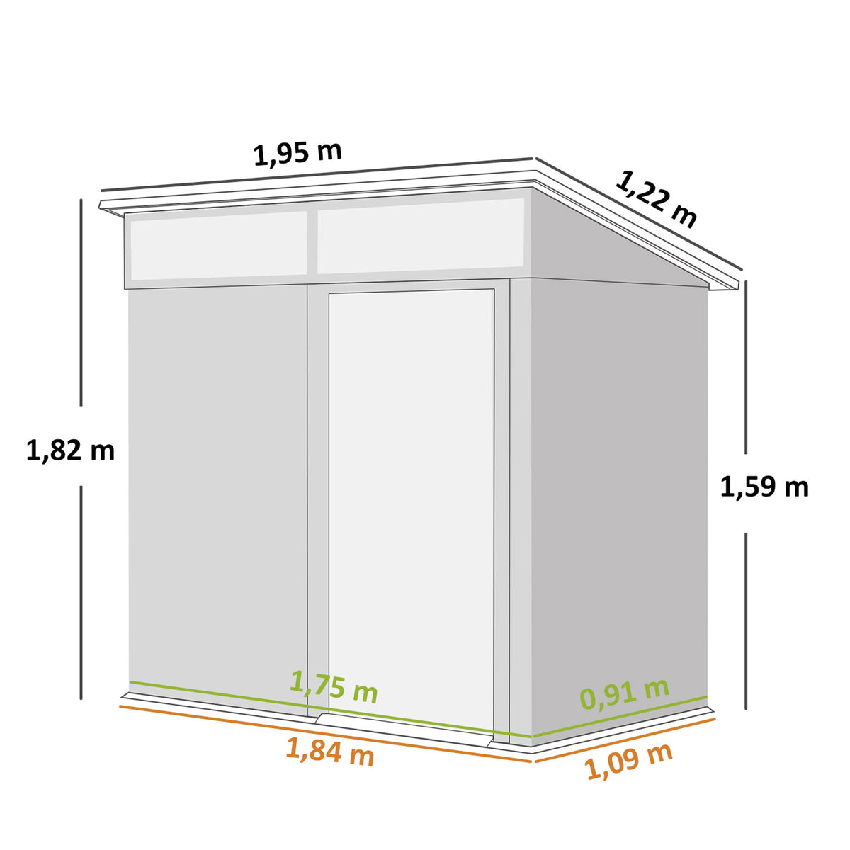 Caseta De Jardín Outsunny Acero Galvanizado Marrón 195x122x182 Cm_2