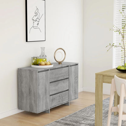 Aparador Con 3 Cajones Gris Sonoma 120x41x75 Cm / Vetonek_3