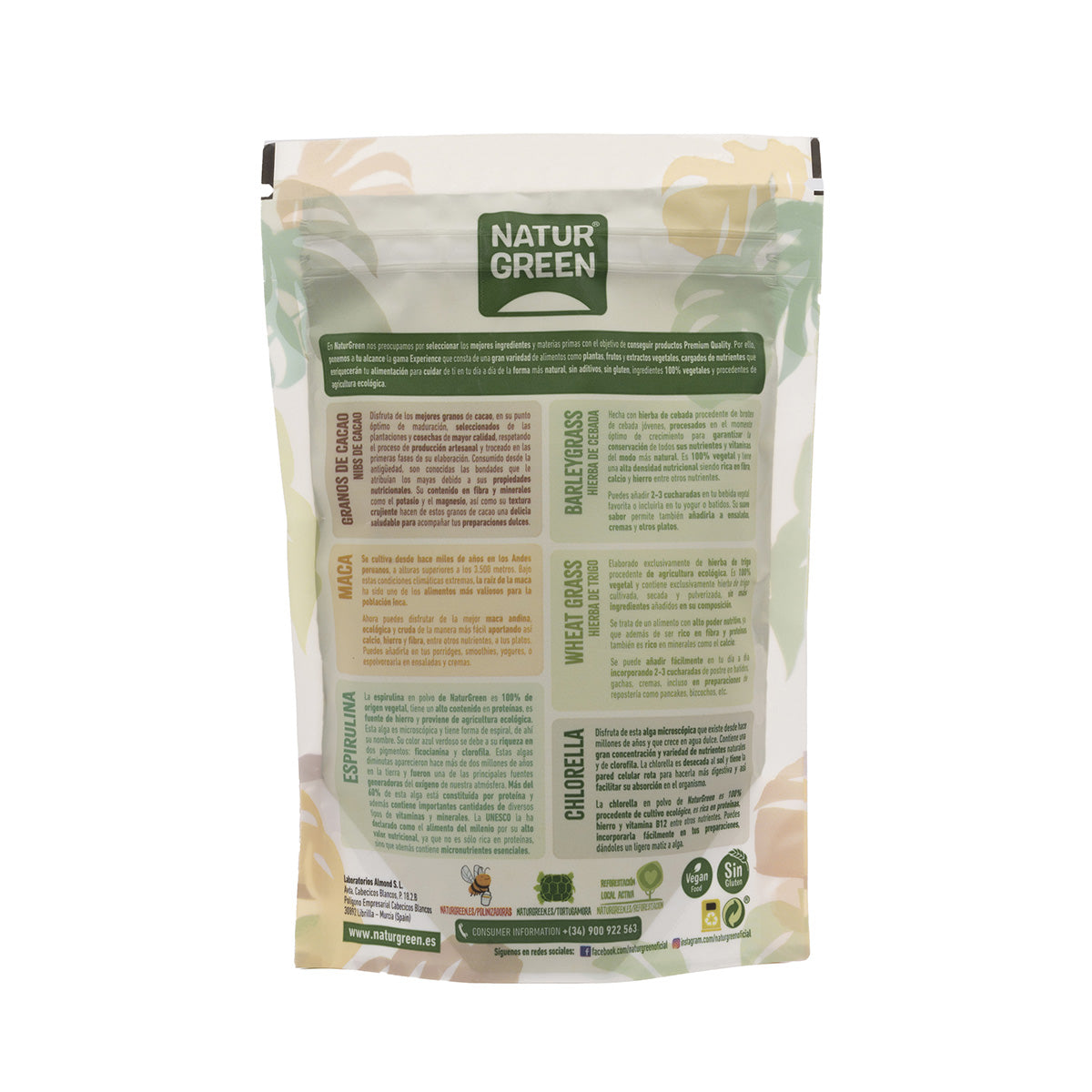 Pó de spirulina Naturgreen, 175 g.