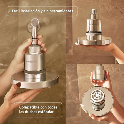 Pacote de chuveiro com filtro anual ShowerPro Rain SMR Tappwater