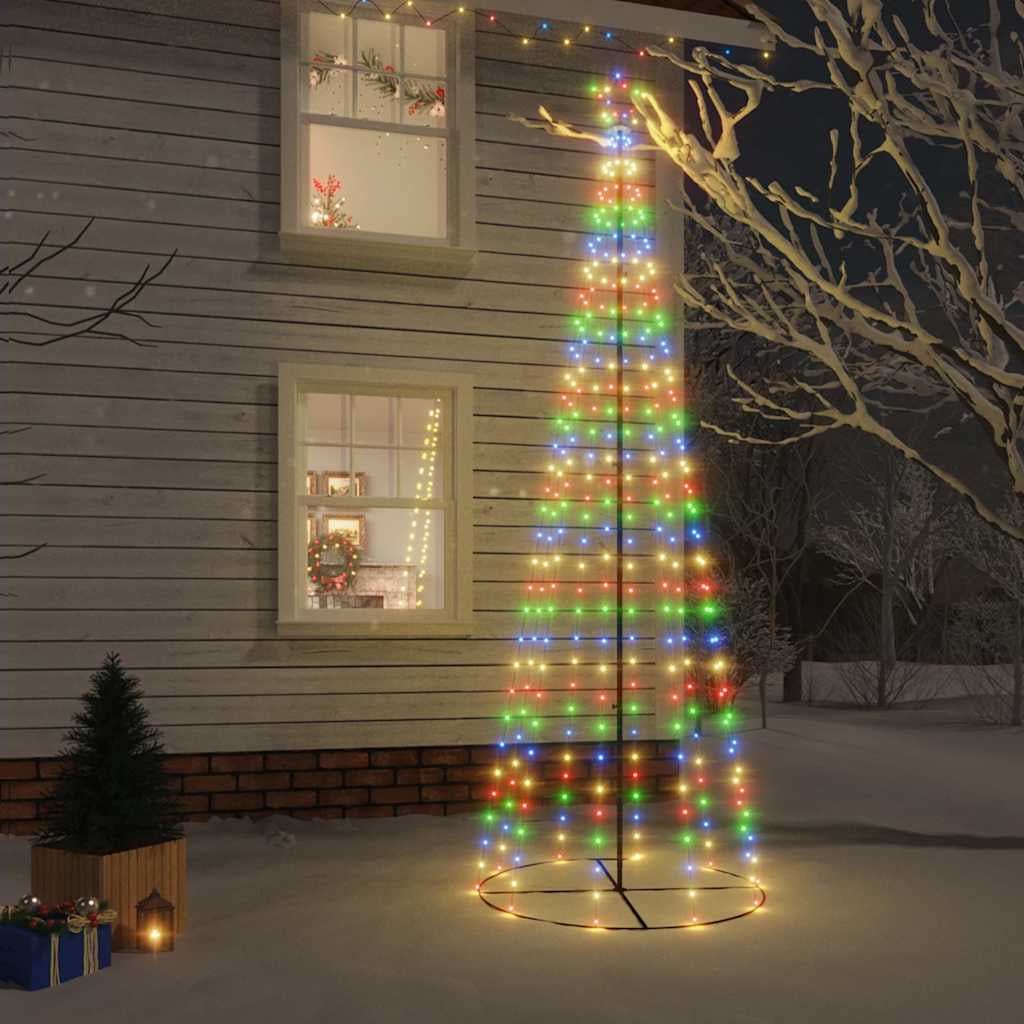 Vidaxl Árbol De Navidad Cónico 310 Led De Colores 100x300 Cm_1