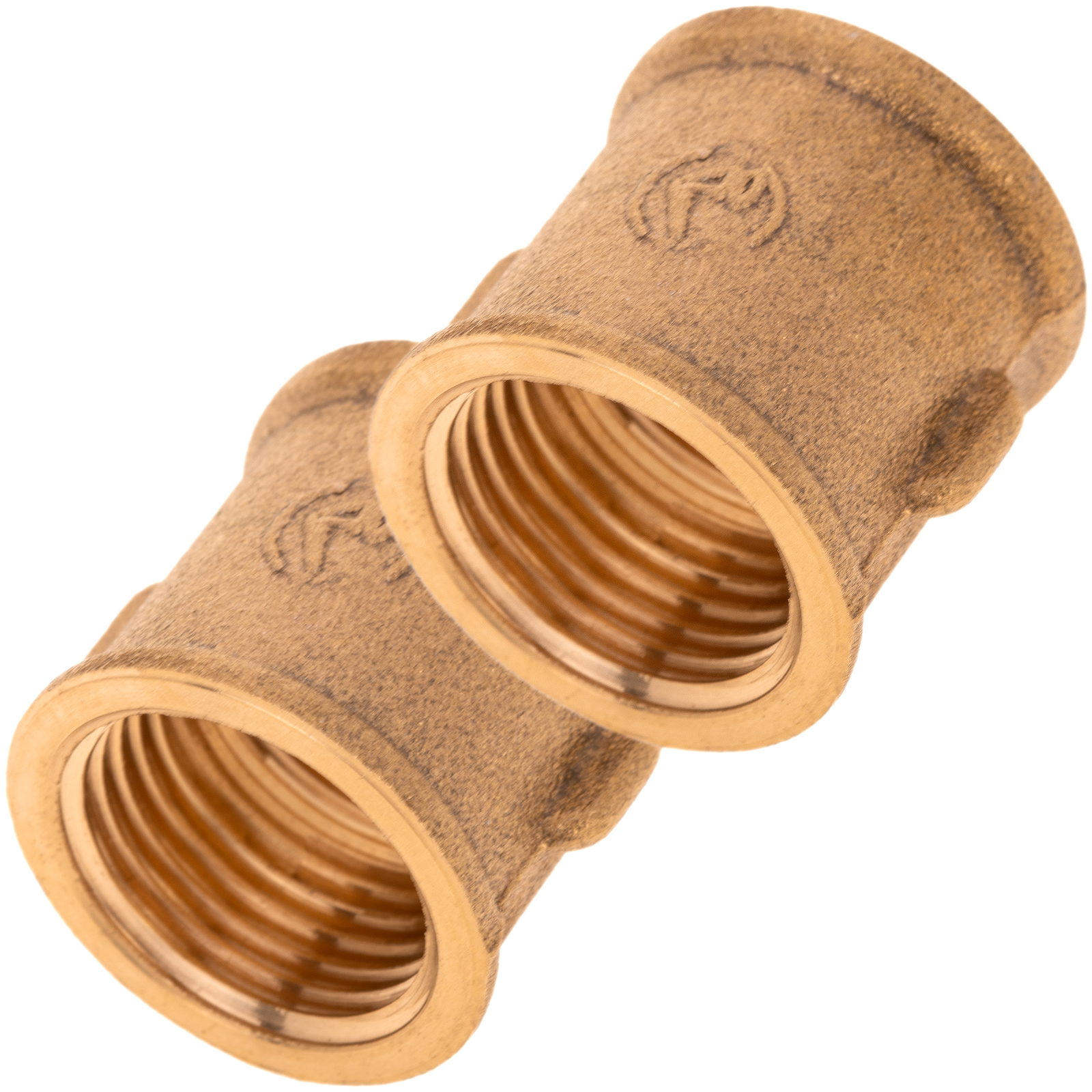 Pack De 2 Unidades Manguito Hembra De Latón Zincado De 1/2“ Para Instalaciones De Agua_0