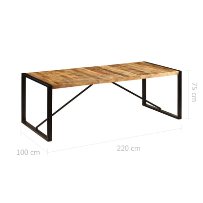 Mesa De Comedor De Madera Maciza De Mango 220x100x75 Cm_4