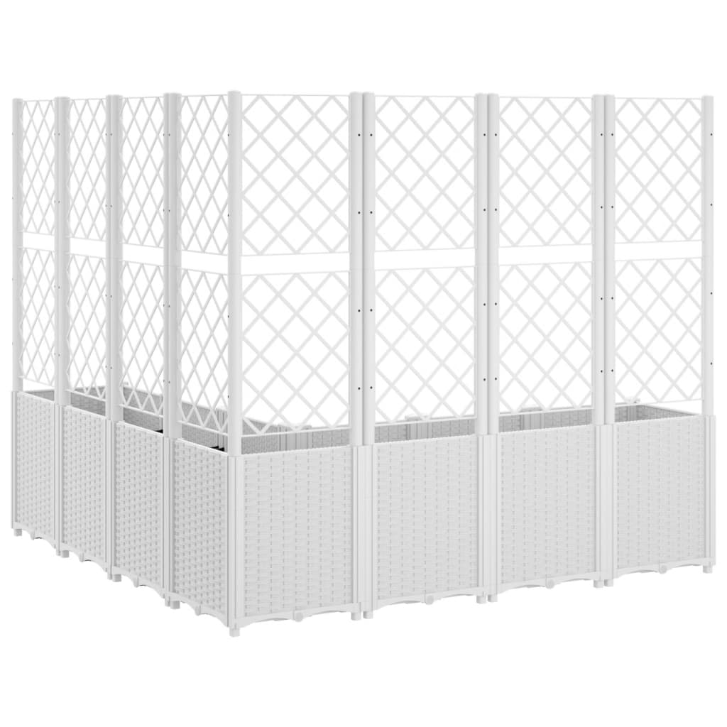 Jardinera Con Enrejado Pp Blanco 160x160x140 Cm_4