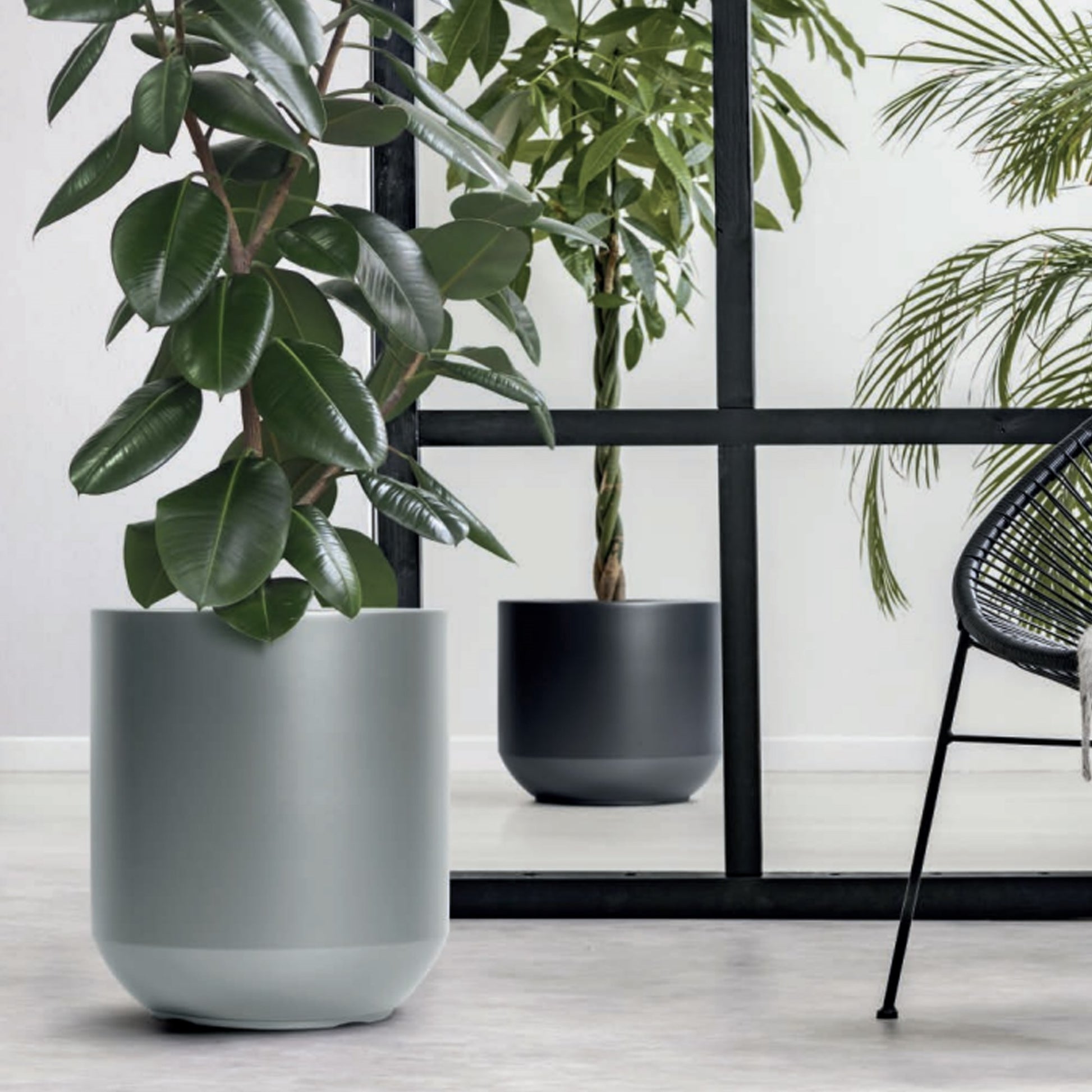 Maceta Heos 36l., Con Depósito, Dimensiones (mm) 390x390x350, Color Gris Claro_4
