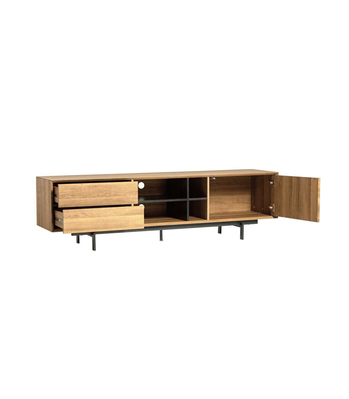 Mueble Para Televisión Matrix Acabado Roble 50 Cm(alto)180 Cm(ancho)40 Cm(fondo).._2